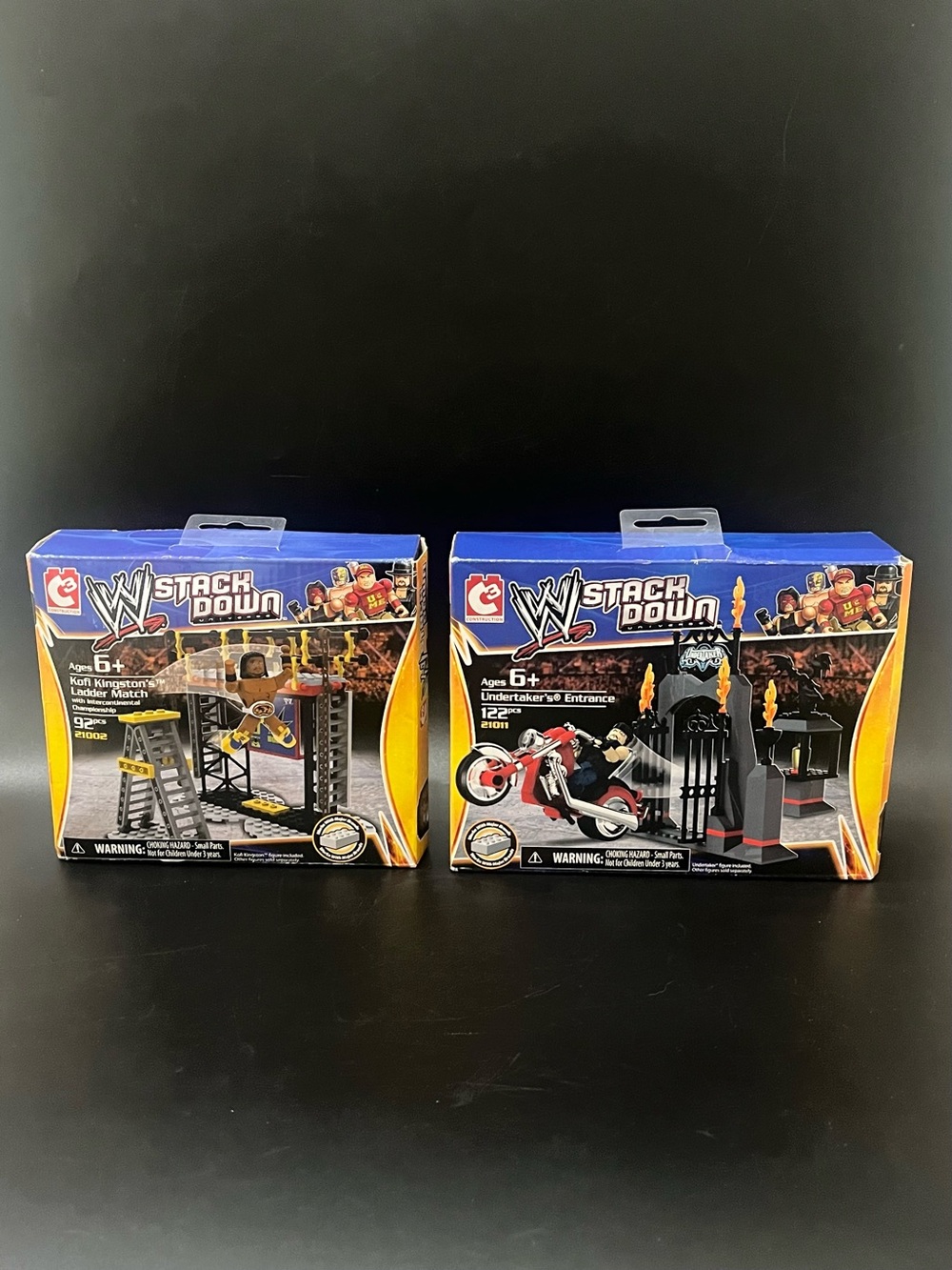 Lot of 2 WWE Stackdown Undertaker's Entrance Kofi Kingston Ladder Match Playset